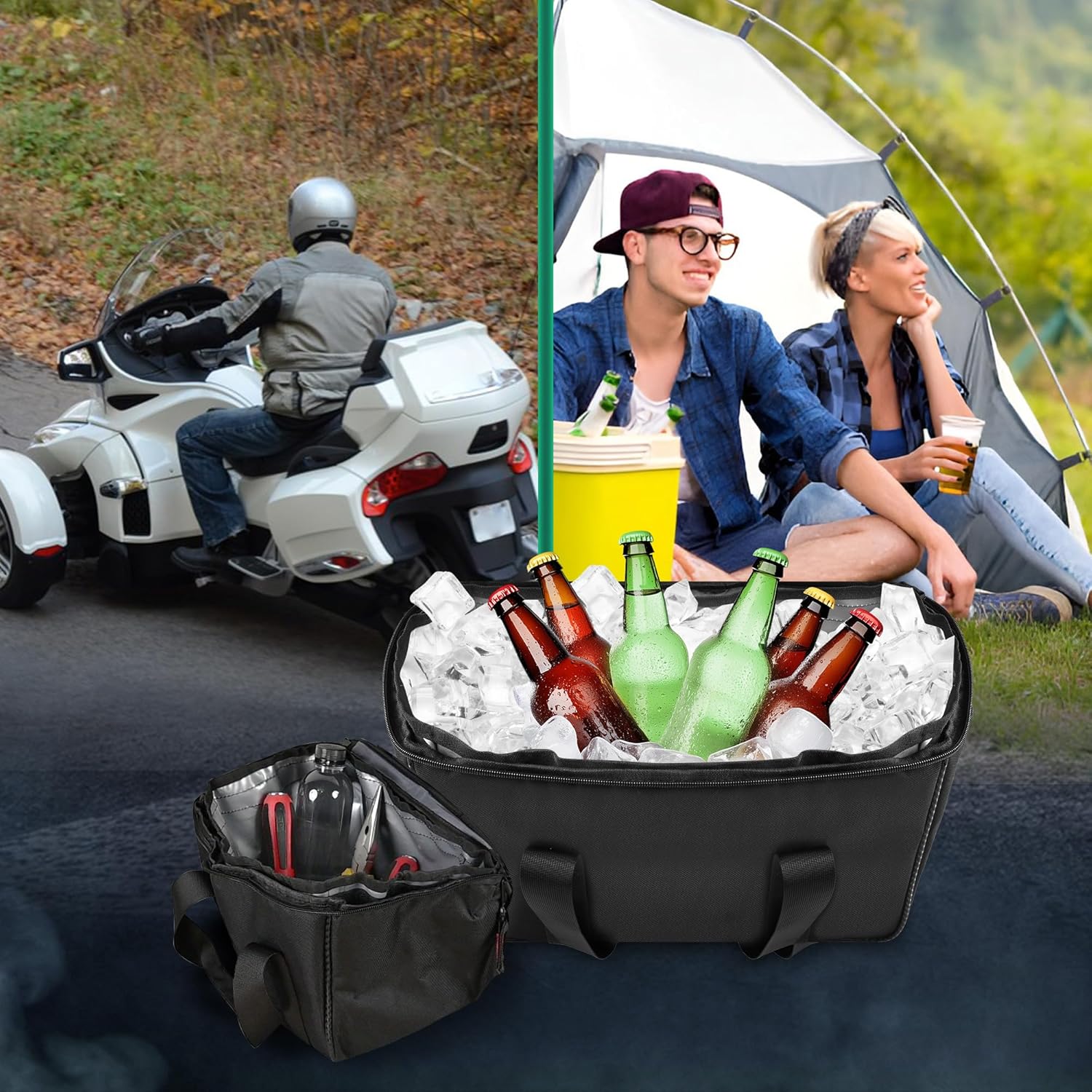 Removable Rear Trunk Luggage Bags Organizer for Can Am Spyder RT/RT-L/RT-S (2010-2019) Accessories - Waterproof Cargo Storage Bags for Spyder(Set of 2)