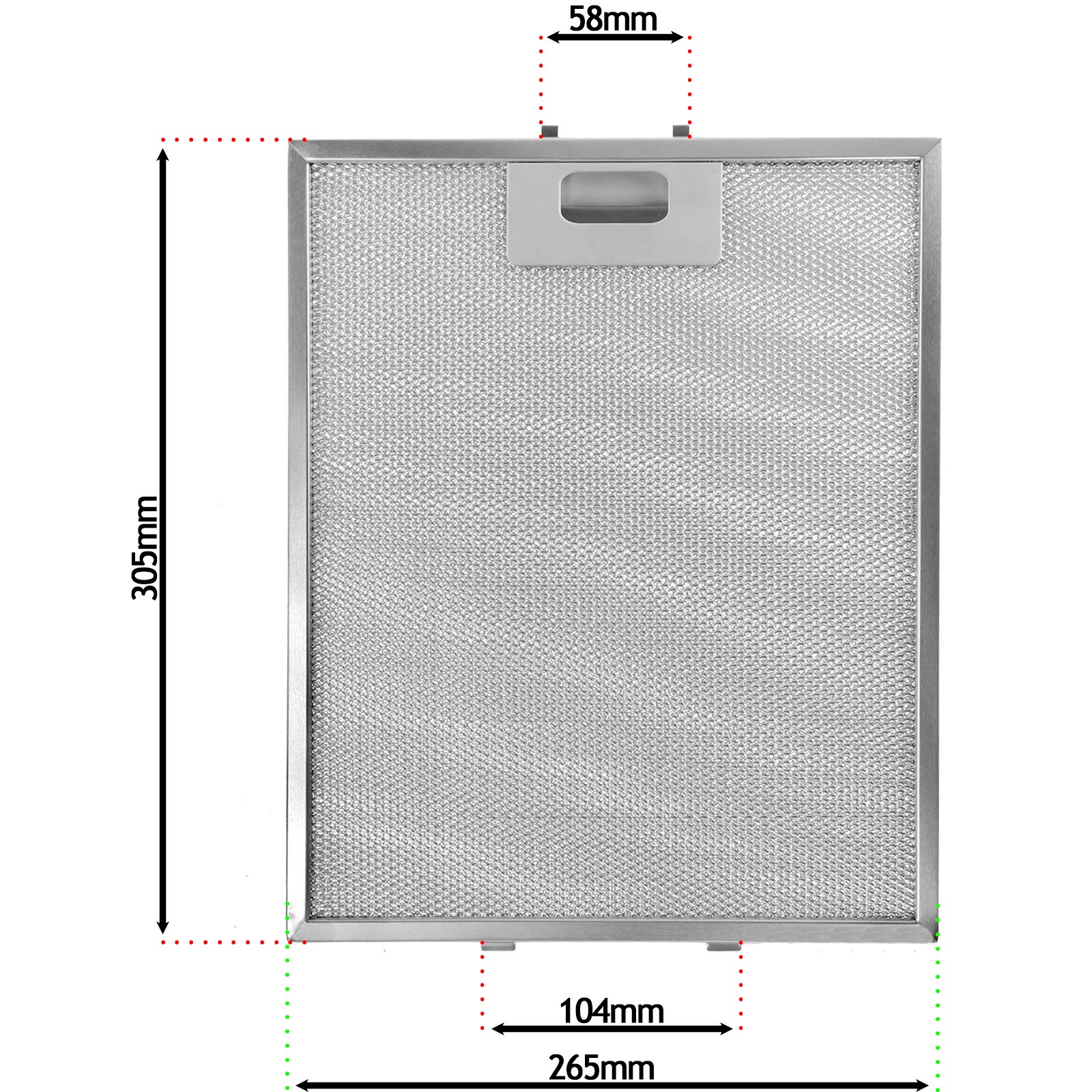 Pannello Lavastoviglie Filtro Grasso In Rete Alluminio Compatibile Whirlpool AP6010662 - Per Cappa Da Incasso, Argento Filtro AFF194-M - Foto 10