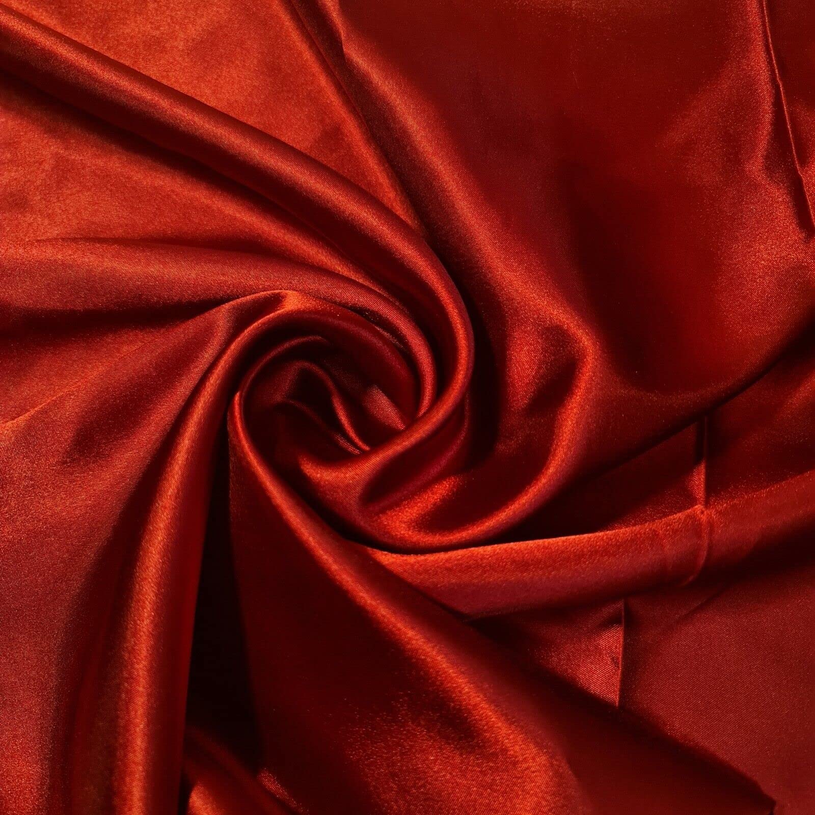 100% Polyester/Poly Silk Silky Satin Fabric, Dressmaking, Wedding, Prom - Dress Craft Fabric Material 58" - 150 cm Wide Sold As 1 Meter Pre - Cut Lengths (Deep Red) โ image 1