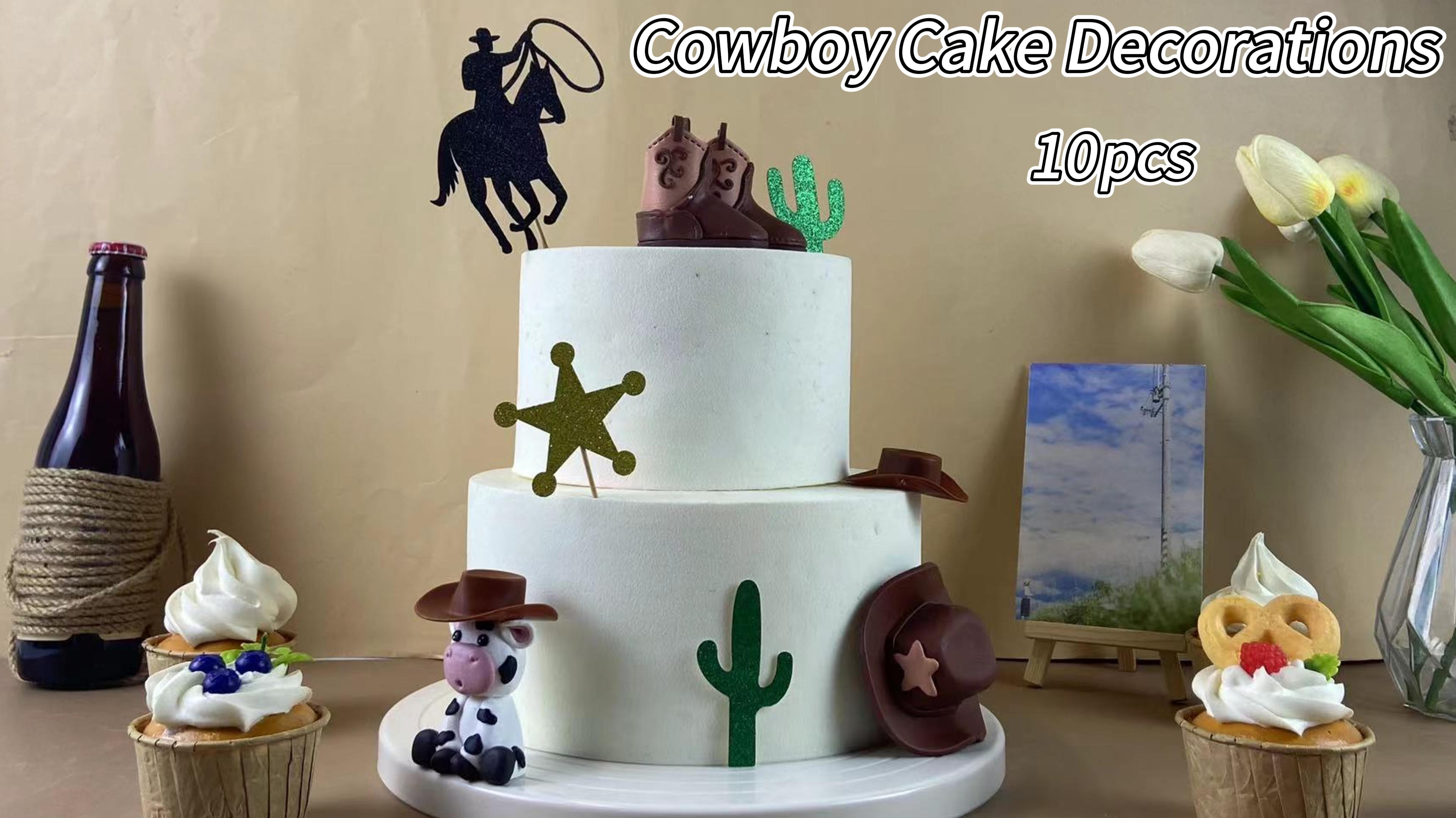 Adornos Para Tartas De Vaquero Decoracion Vaquera Fiesta Decoración De Pastel De Vaquero De Feliz Cumpleaños Para Sombreros Vaqueros Para Fiesta Decoraciones Para Pasteles De Vaquero