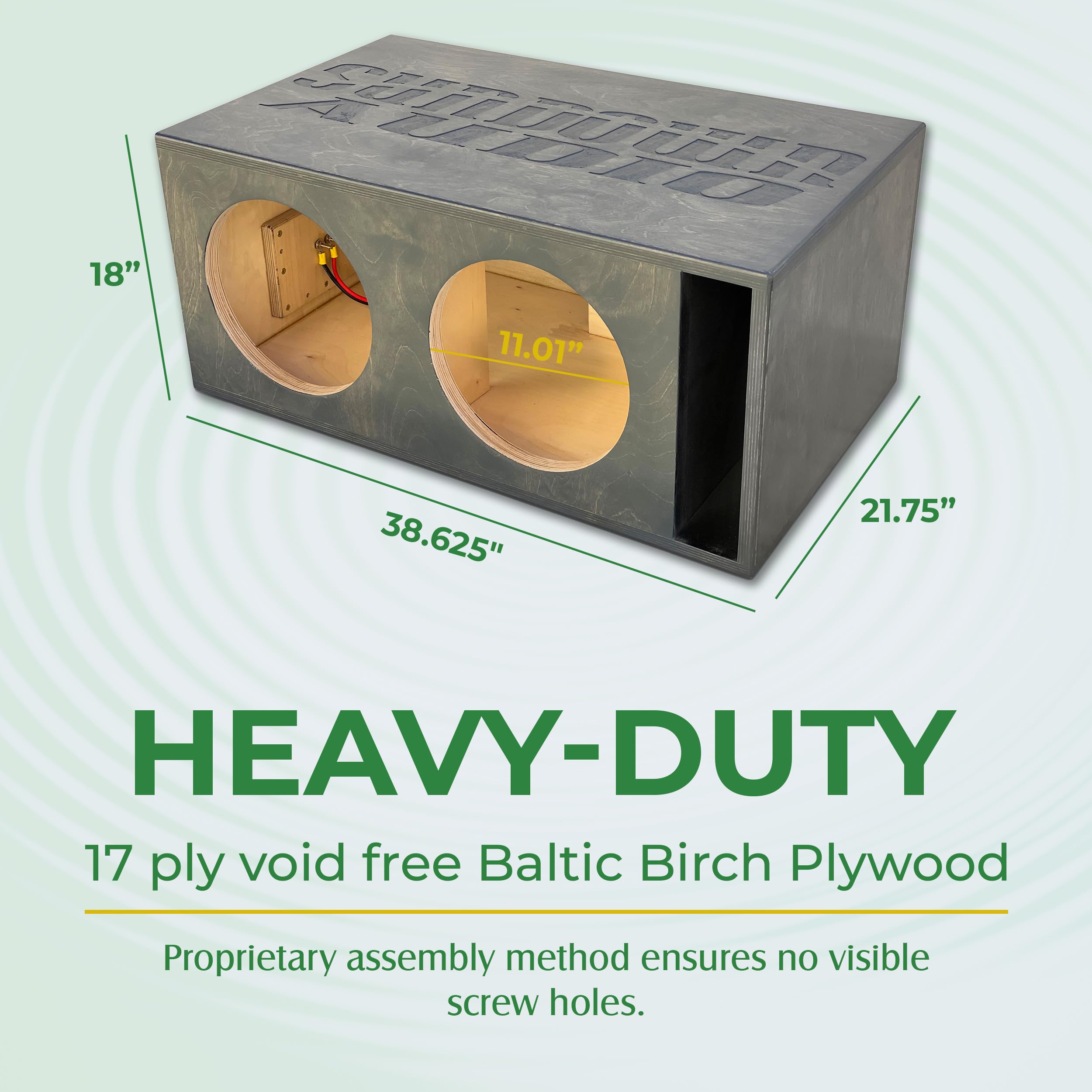 Adire Ported Subwoofer Enclosure - Dual 12 Inch Subwoofer Box for Sundown Audio Xv3 to Maximize Bass – 5 Cu Ft, 31Hz Tuned, 1