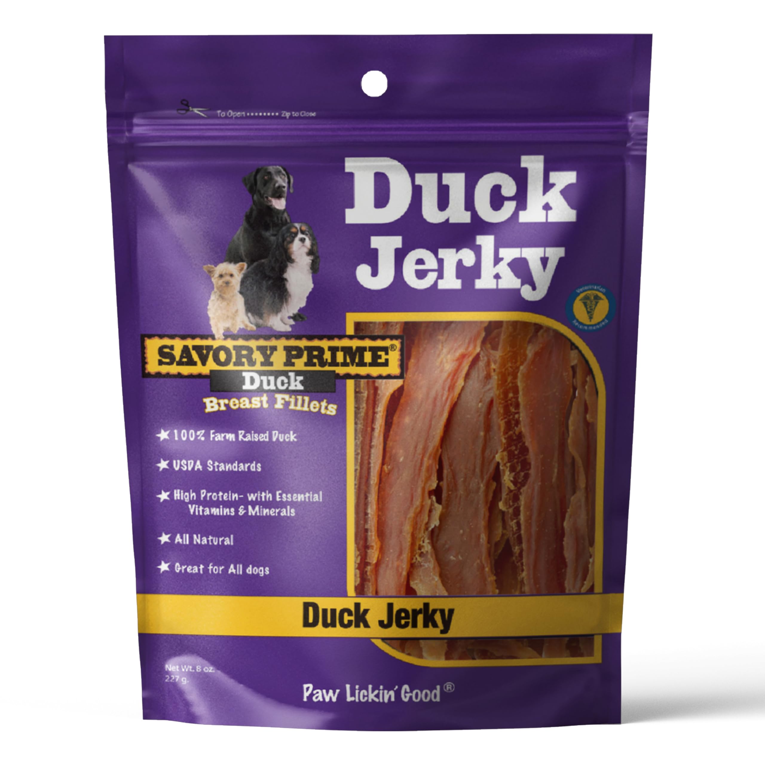 Savory Prime 400 Natural Duck Jerky Dog Treats, 8 Oz