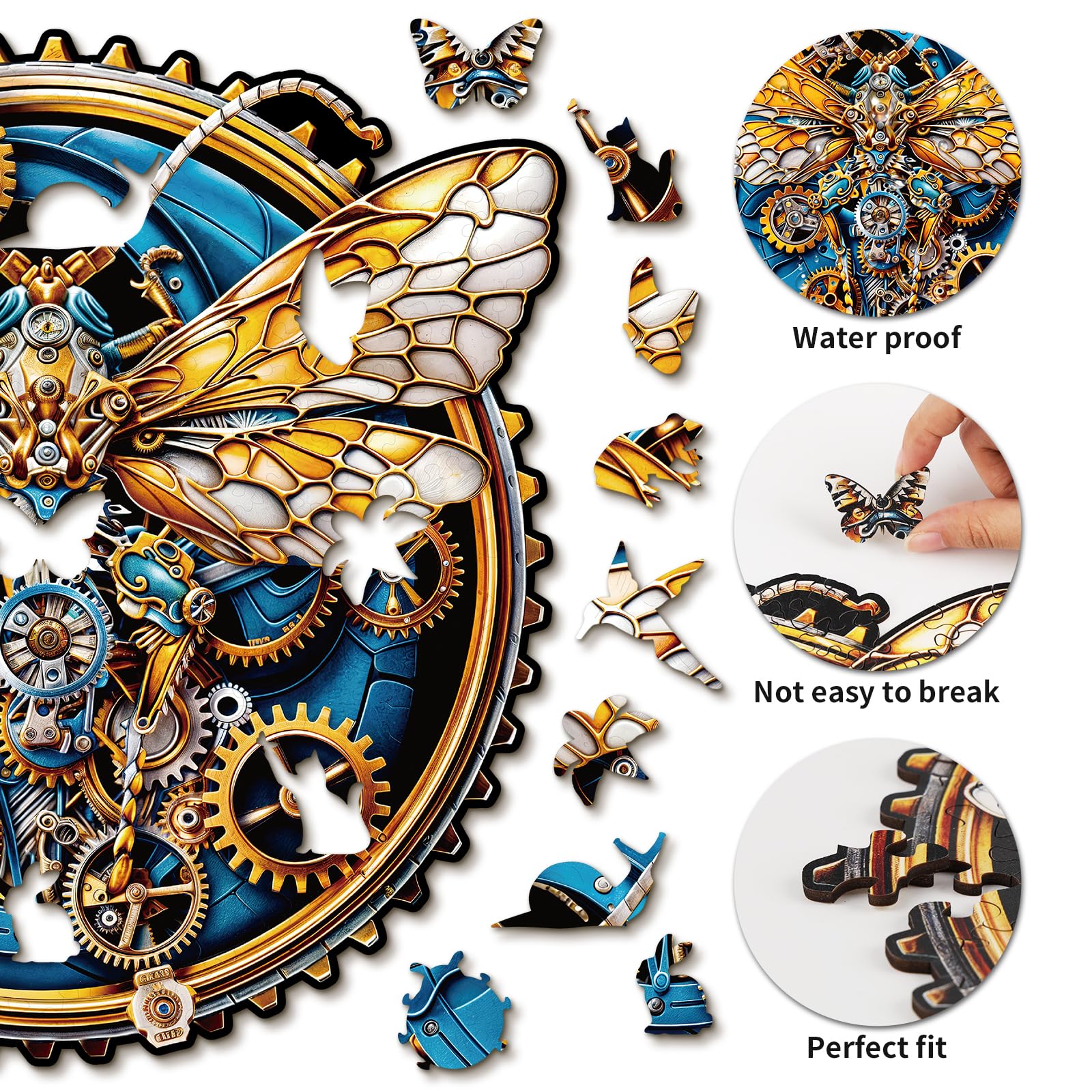 KaayeeWood 3D Holzpuzzle Für Erwachsene – Ragdoll & Schmetterling, Unregelmäßige Teile, In Holzbox, Kreatives Geschenk