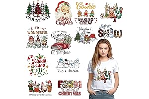 12 Sheets Christmas Iron on Transfers