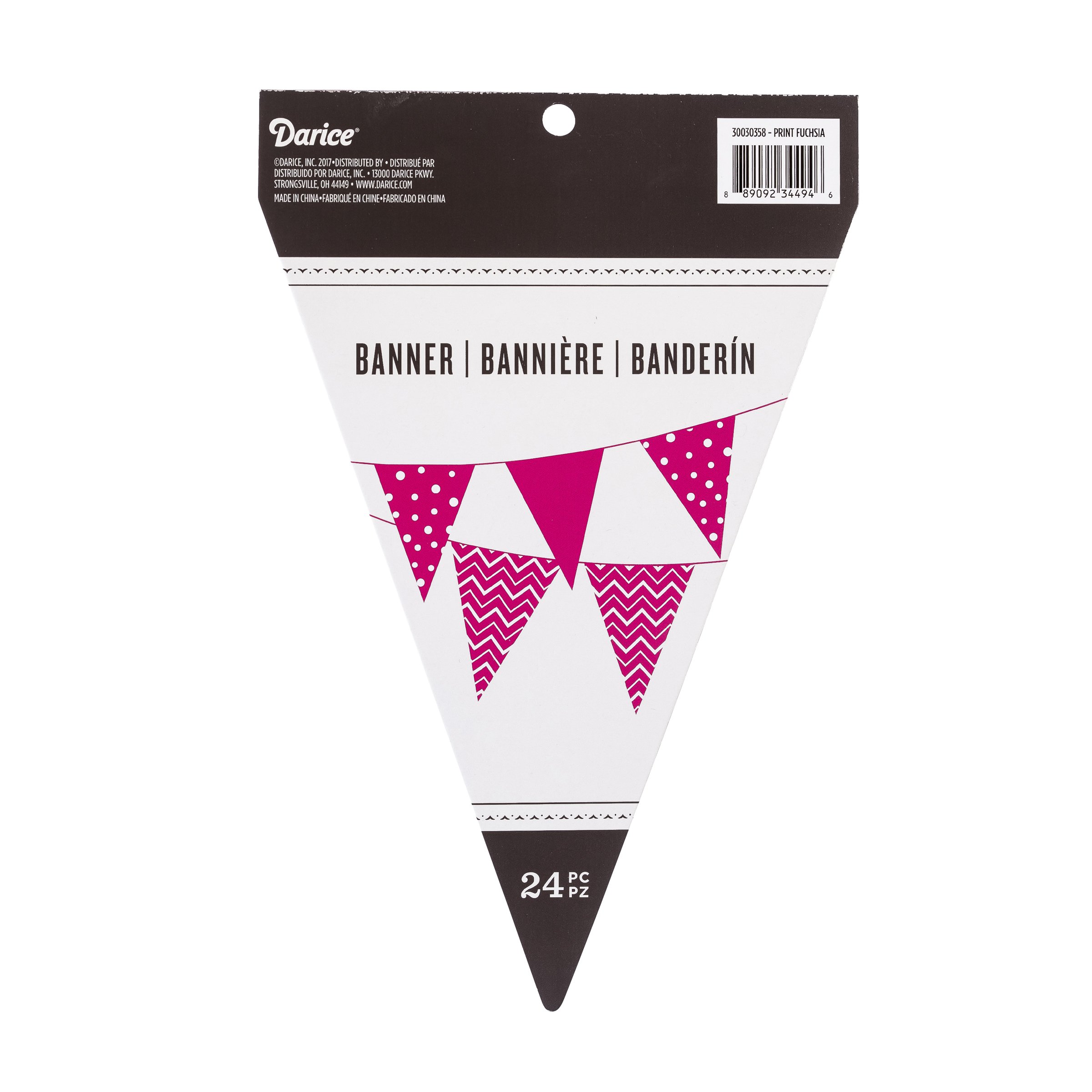 Darice Large Printed, Fuchsia Paper Pad Banners