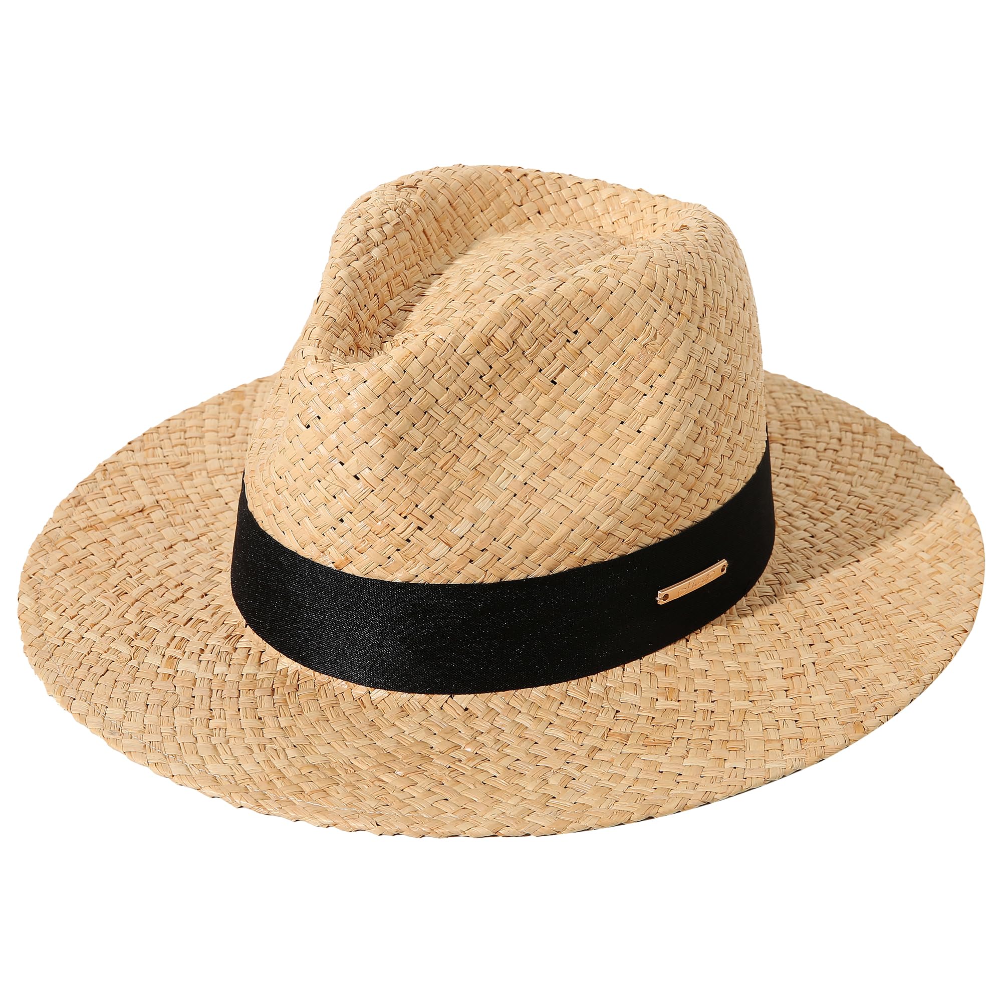 LanzomSun Hat for Women Men Raffia Straw Sun Hat Summer Beach Hats Wide Brim Vacation Travel Lightweight Breathable