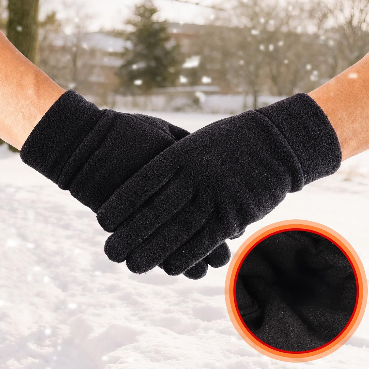 Winter Gloves Mens Women Screen Touching Thermal Gloves Plush Fleece Warm Glove for Running Driving Hiking Cold Weather - Image 3