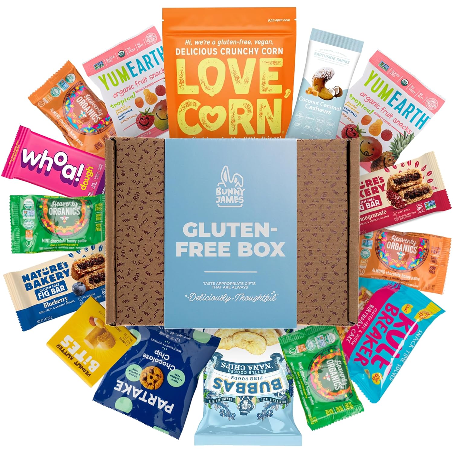 Gluten Free Snack Care Package: Gluten Free Box Contains a Variety of Healthy Sweet & Savory Gluten Free Chips, Chocolates, Nuts, Chips, Candies, Bars and College Care Package (Sweet and Indulgent Gluten Free) Gluten Free Snack Variety Box