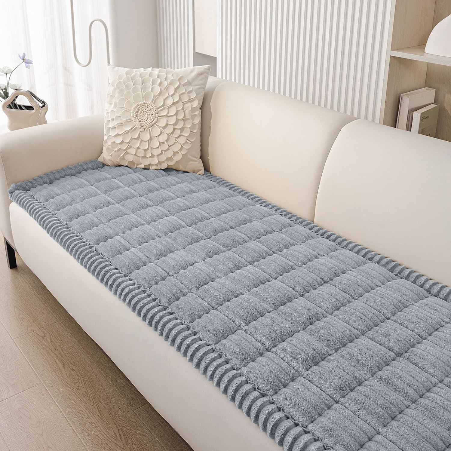 Smiry Couch Cover for Dogs Washable, Non Slip Fuzzy Pet Couch Covers for 3 Cushion Sofa Pet Friendly, Thick Soft Sofa Slipcovers Cushion Protector (Grey, 27.6″ x 70.9″) Smiry Couch Cover for Dogs Washable, Non Slip Fuzzy Pet Couch Covers for 3 Cushion Sofa Pet Friendly, Thick Soft Sofa Slipcovers Cushion Protector (Grey, 27.6″ x 70.9″)