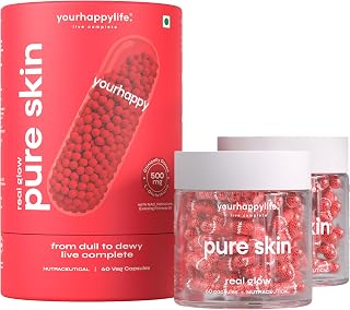 YourHappyLife Advanced L-Glutathione Glow-Up Skin Capsules with NAC for Brighter Clearer Skin & Pigmentation| with Retinol... Price In India