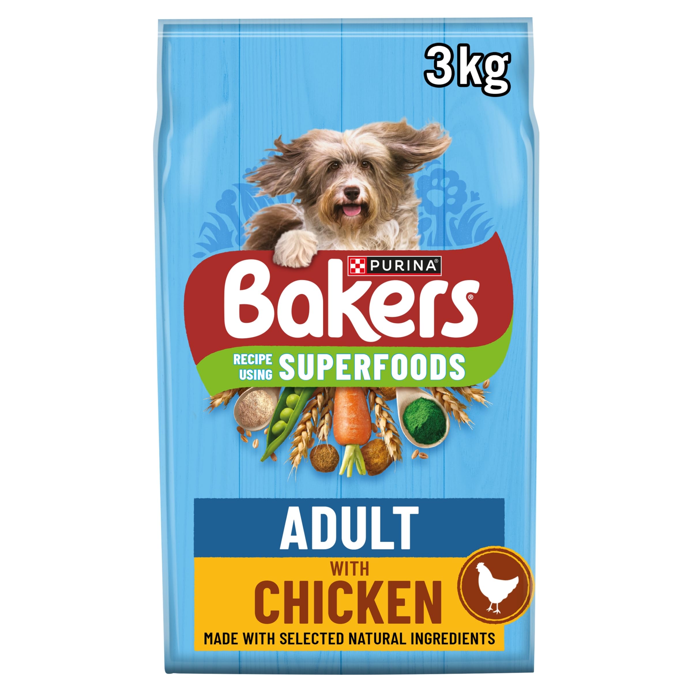 Bakers Superfoods Chicken With Vegetables Dry Dog Food - 3Kg