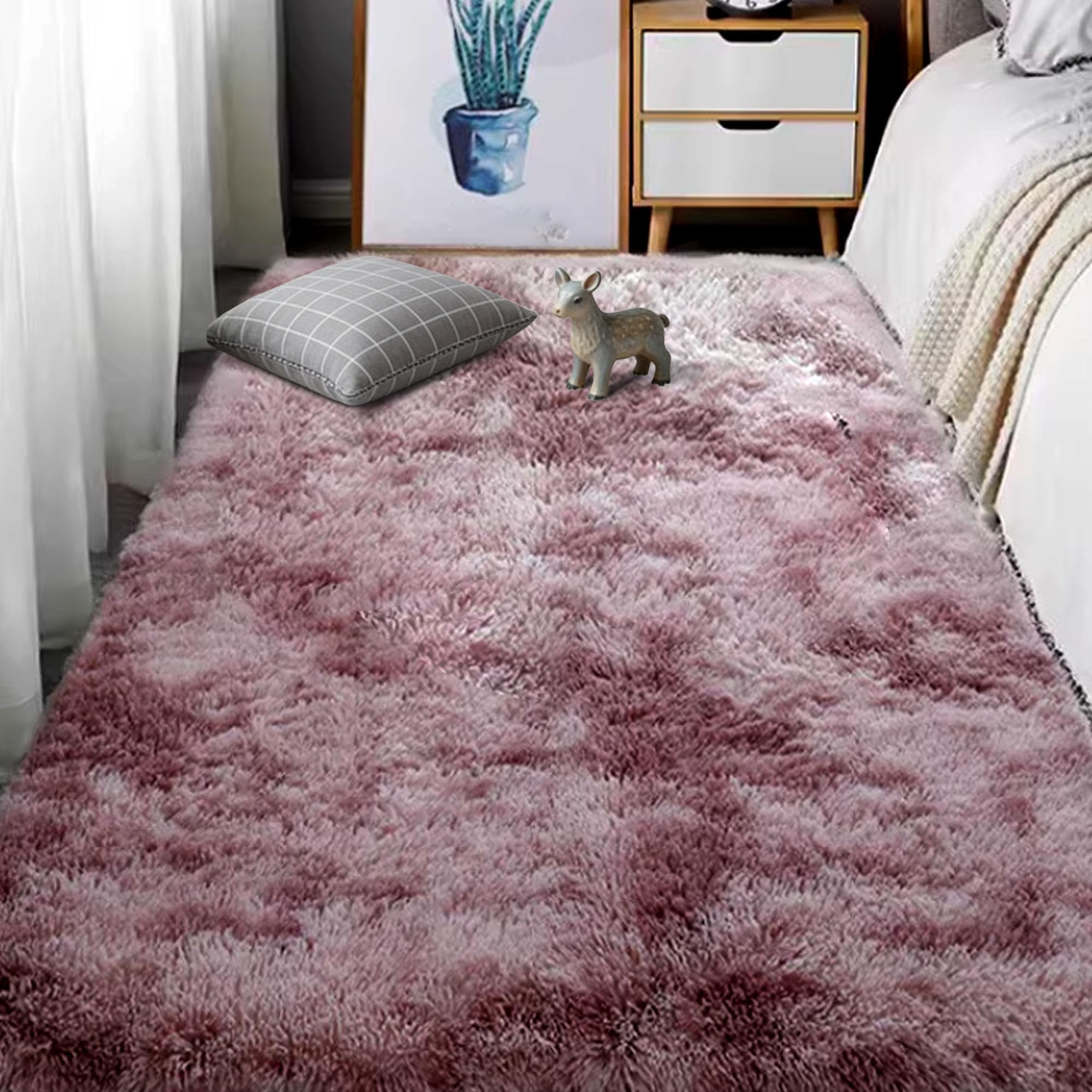 Tapis de chambre moelleux rose pour une ambiance cosy