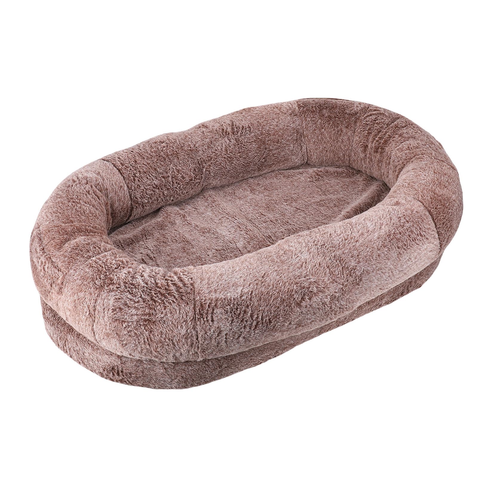 Dioche Legowisko dla Psa Wielkości Człowieka Duża Pluszowa, Zmywalna, Zdejmowana Sofa dla Zwierząt do Salonu Sypialnia Gradalny Kolor Kawy Ergonomiczne Wsparcie Antypoślizgowa Podstawa (135*85*30cm)