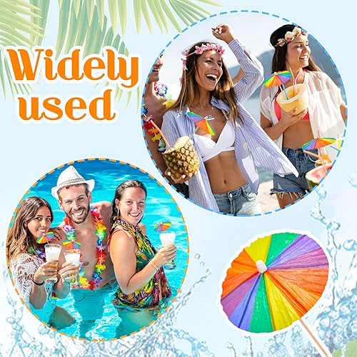 Miniatura 6 de 150 piezas de paraguas de bebida arco iris, palillos de cóctel arco iris, paraguas de cóctel arco iris, palillos de bebidas de arco iris, palillos