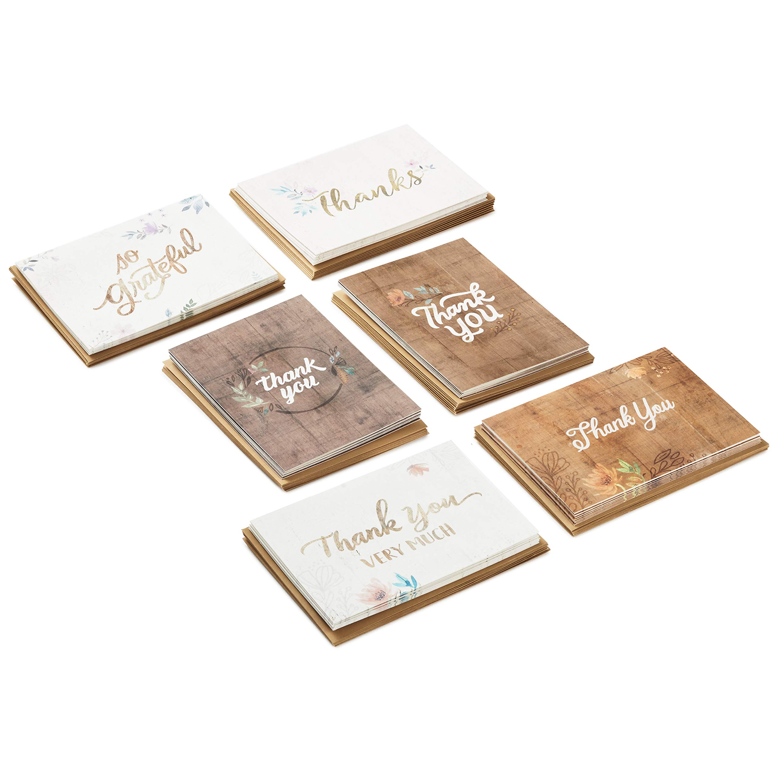 Hallmark Thank You Cards Assortment, Rustic Flowers (48 Thank You Notes with Envelopes) - Image 3