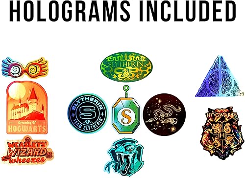 Miniatura 5 de Conquest Journals Harry Potter Slytherin - Paquete de calcomanías variadas, 120 calcomanías únicas incluyendo 10 hologramas, licencia oficial,
