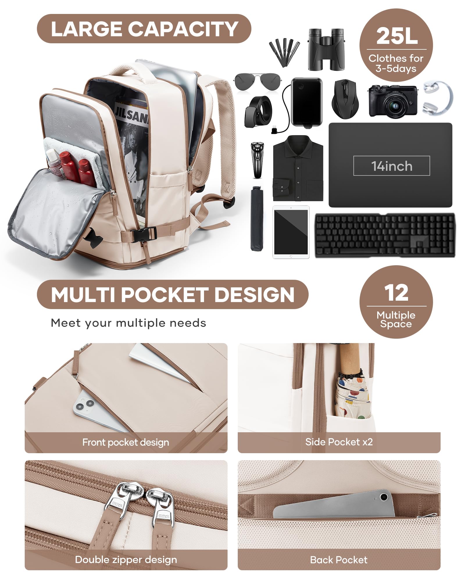 BJLFS Borse da Cabina per Ryanair 40x30x20 Bagaglio a mano Sottovuoto 40x20x25 Zaino da Viaggio con Sottovuoto impermeabile Donna Zaino Easyjet 45x36x20 Zaini Wizzair con porta scarpe