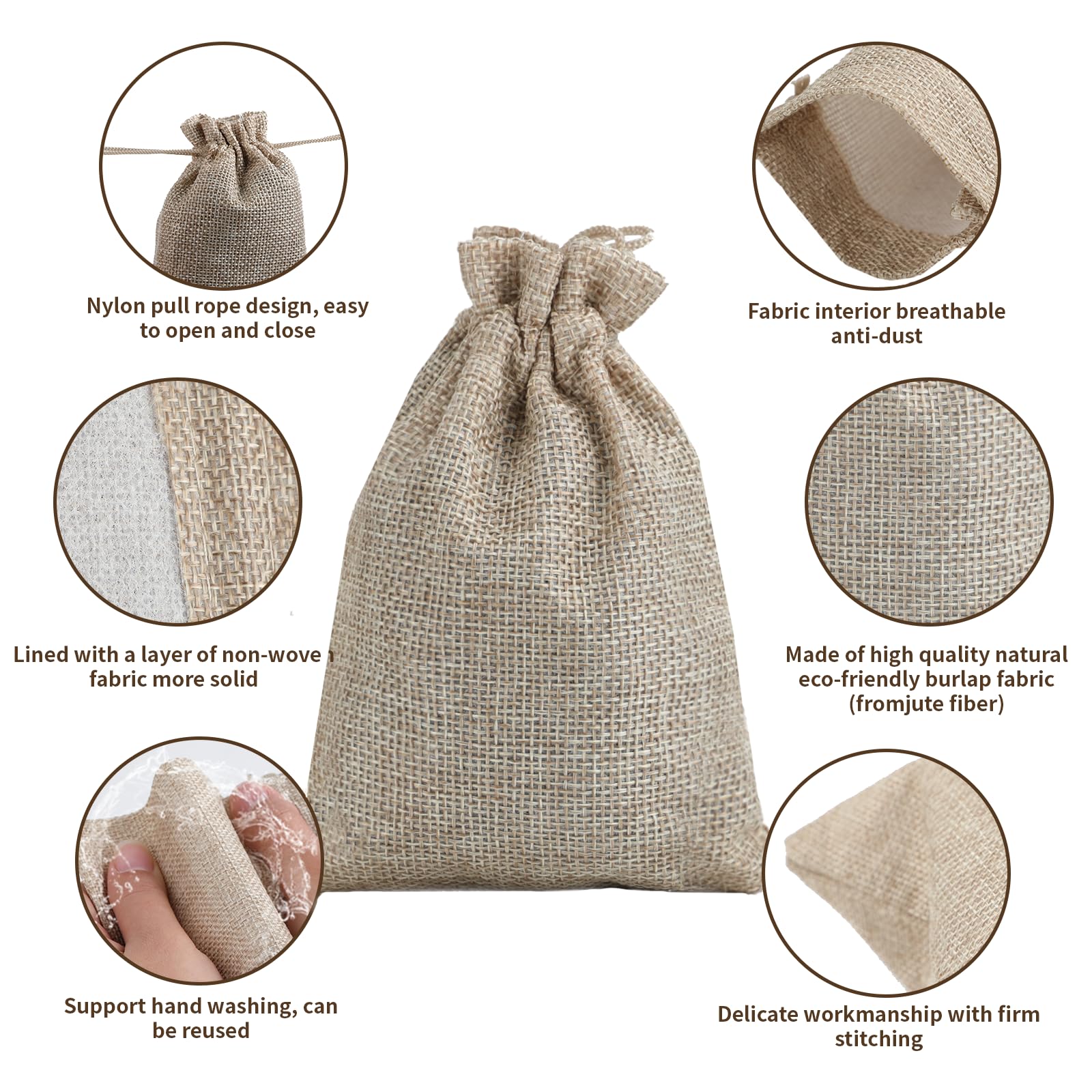 30 Sacchetti In Lino Con Coulisse 14x10cm - Per Bomboniere, Regali, Matrimoni E Feste - Foto 6