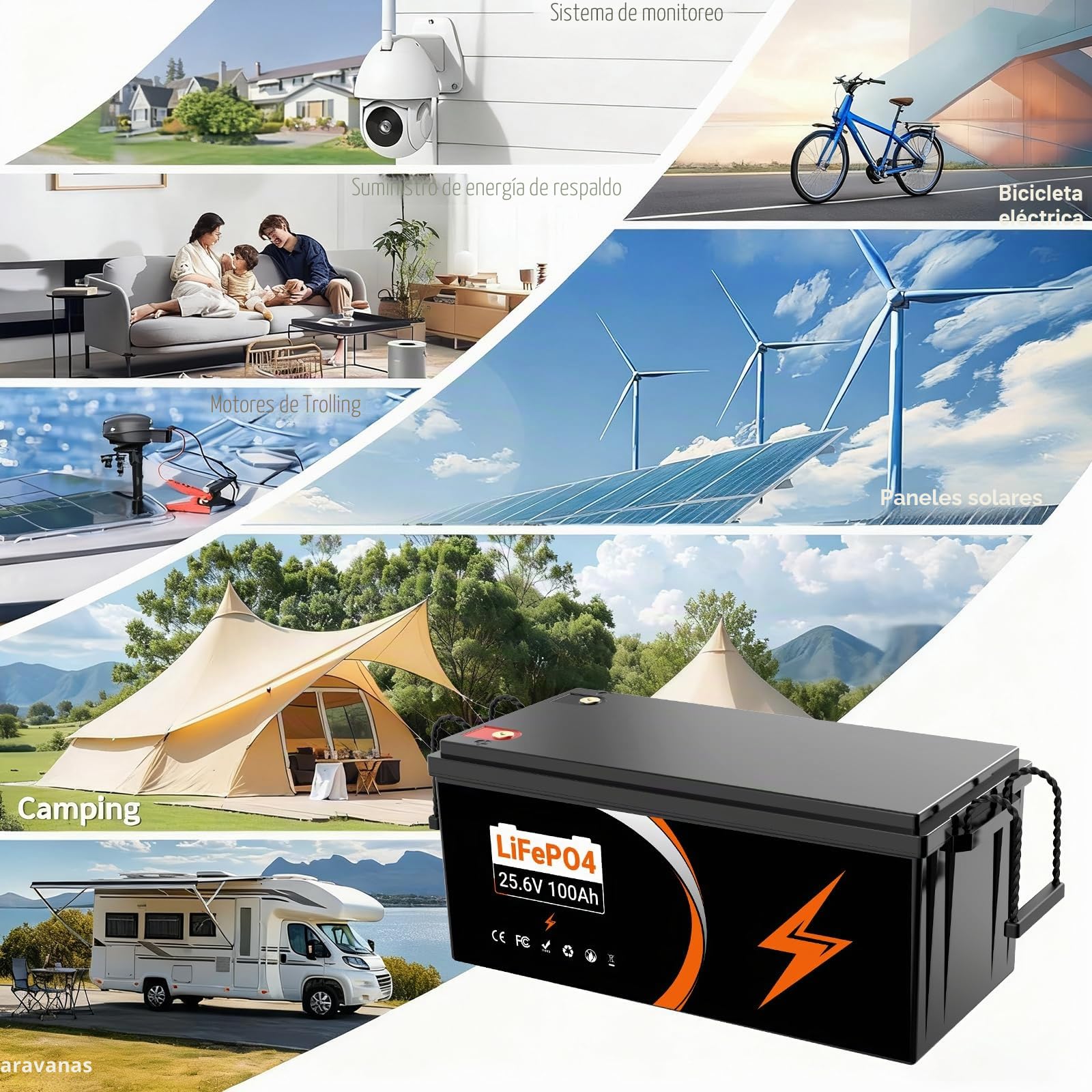 Batería LiFePO4 de 24 V 100 Ah (BMS) batería de Litio de 2560 WH | de 24 V y 100 Ah para autocaravanas(24V 100Ah Lifepo4)