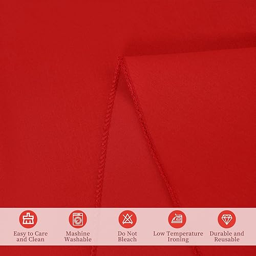 Miniatura 4 de Paquete de 12 manteles redondos rojos de 120 pulgadas, manteles rojos para mesas redondas, manteles rojos para mesas redondas, manteles de poliéster