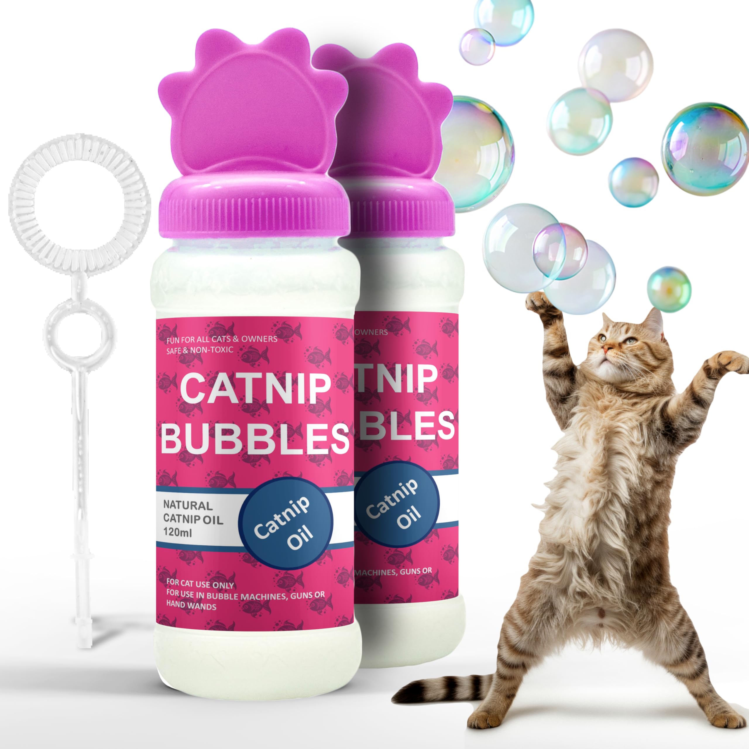 Petopedia 2x Catnip Bubbles for Cats and Kittens, Natural Catnip Oil, Safe Interactive Cat Toys
