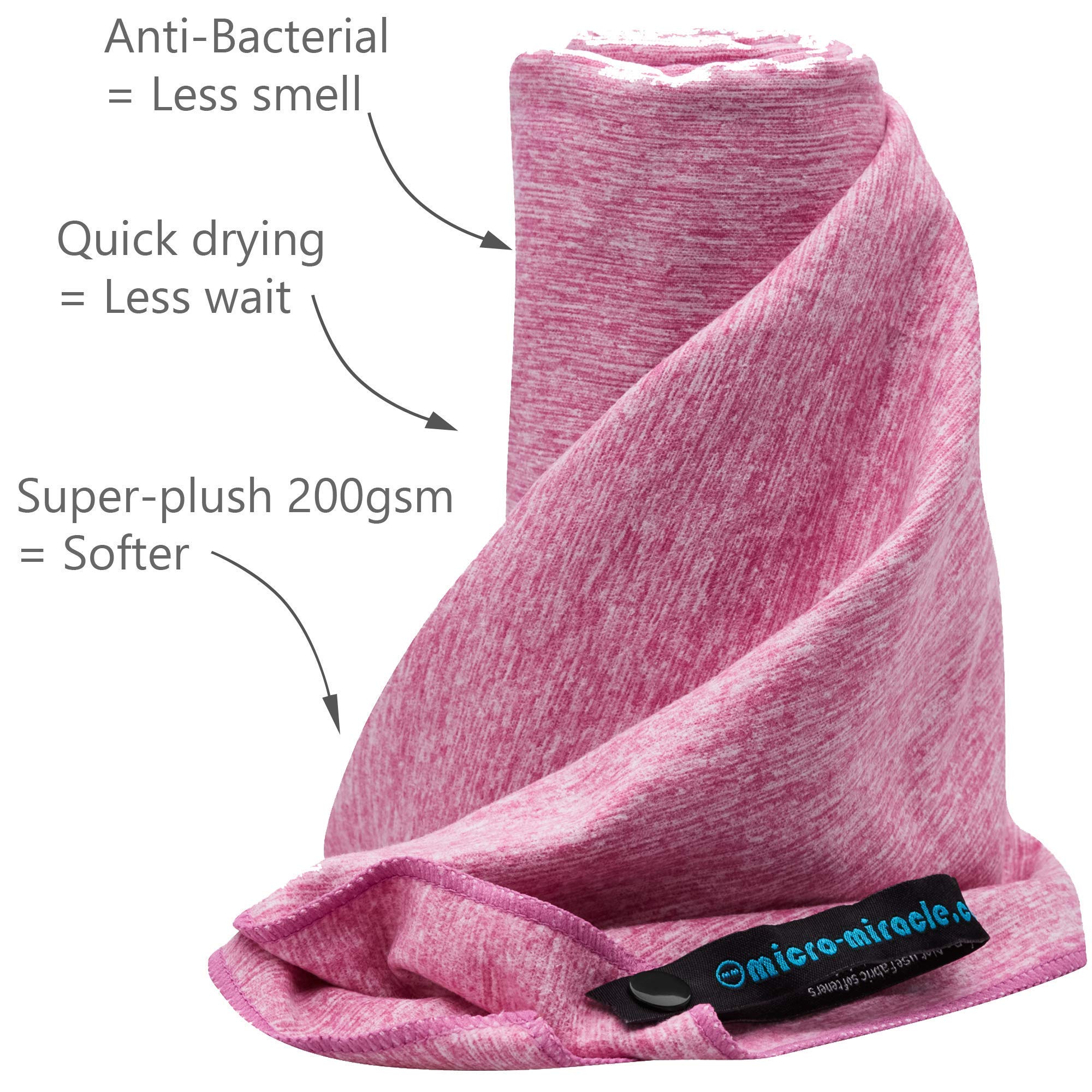 Toalla de microfibra de secado rápido para el gimnasio en casa, playa, deportes, camping y viajes, XL 30 x 60 pulgadas, 2 en 1, toalla de mano pequeña incluida, súper absorbente, extra suave, ligera y