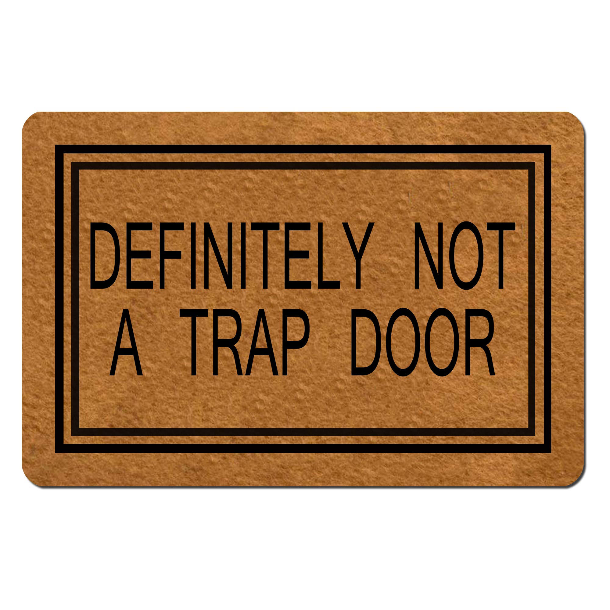 Photo 1 of 2 of- Msimplism.D Doormat Home Decor Funny Doormat Definitely Not A Trap Door Doormat Funny Doormat Monogram Doormat Indoor Outdoor Rubber Welcome Mat Non-Slip Backing Entry Way Doormat 23.6 x 15.7 Inch