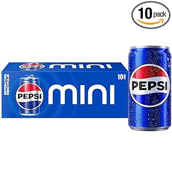 Pepsi Soda, 7.5 Ounce Mini Cans, (10 Pack) (Packaging May Vary)