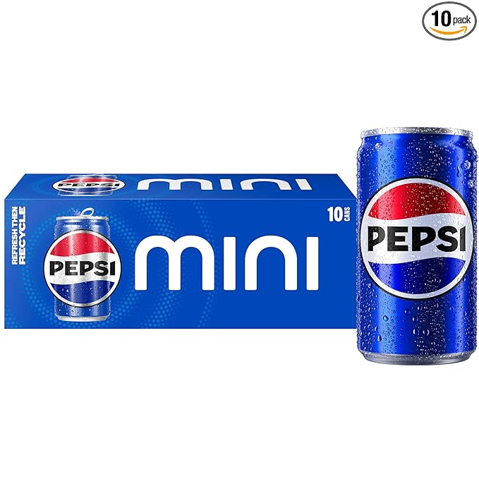 Pepsi Soda, Mini Cans, 7.5 Ounce (Pack of 10) from Amazon Marketplace