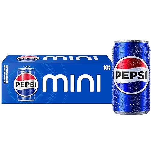 Pepsi Soda, 7.5 Ounce Mini Cans, (10 Pack) (Packaging May Vary) - Original - 7.5 Fl Oz (Pack of 10)
