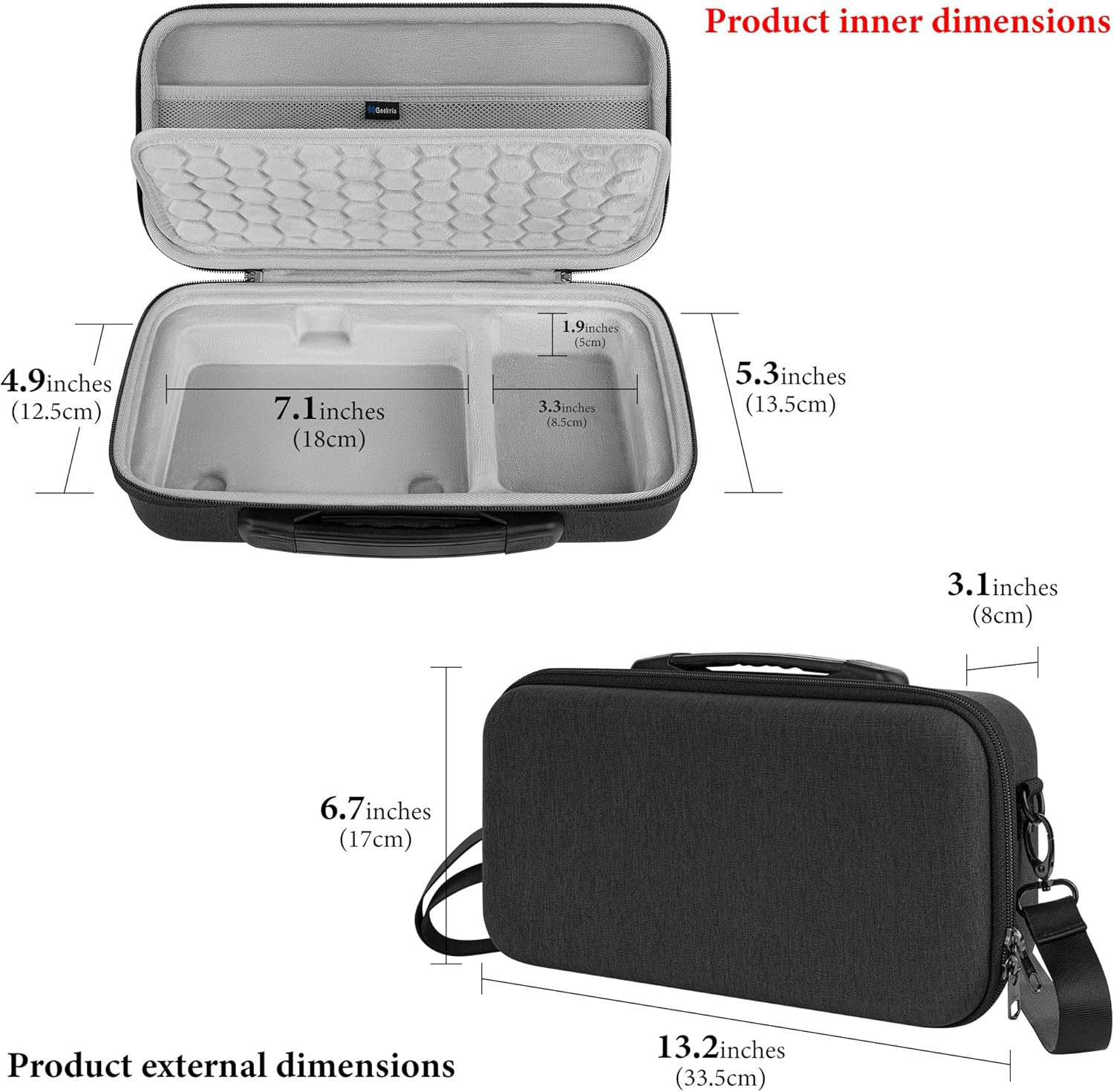 GEEKRIA Hard Shell Travel Case Compatible with Universal Audio Apollo Solo/USB, Audio Mixer Carrying Bag (Dark Gray)