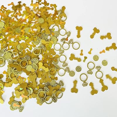 801 Pcs Golden Valentine's Day Glitter Confetti Cute Sprinkle Confetti Party Confetti Table Decoration Confetti for Valent...