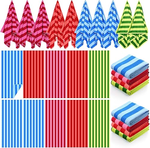 Miniatura 7 de EBOOT Paquete de 10 toallas de playa de gran tamaño, toallas de piscina extra grandes, de microfibra, de secado rápido, para adultos, mujeres,