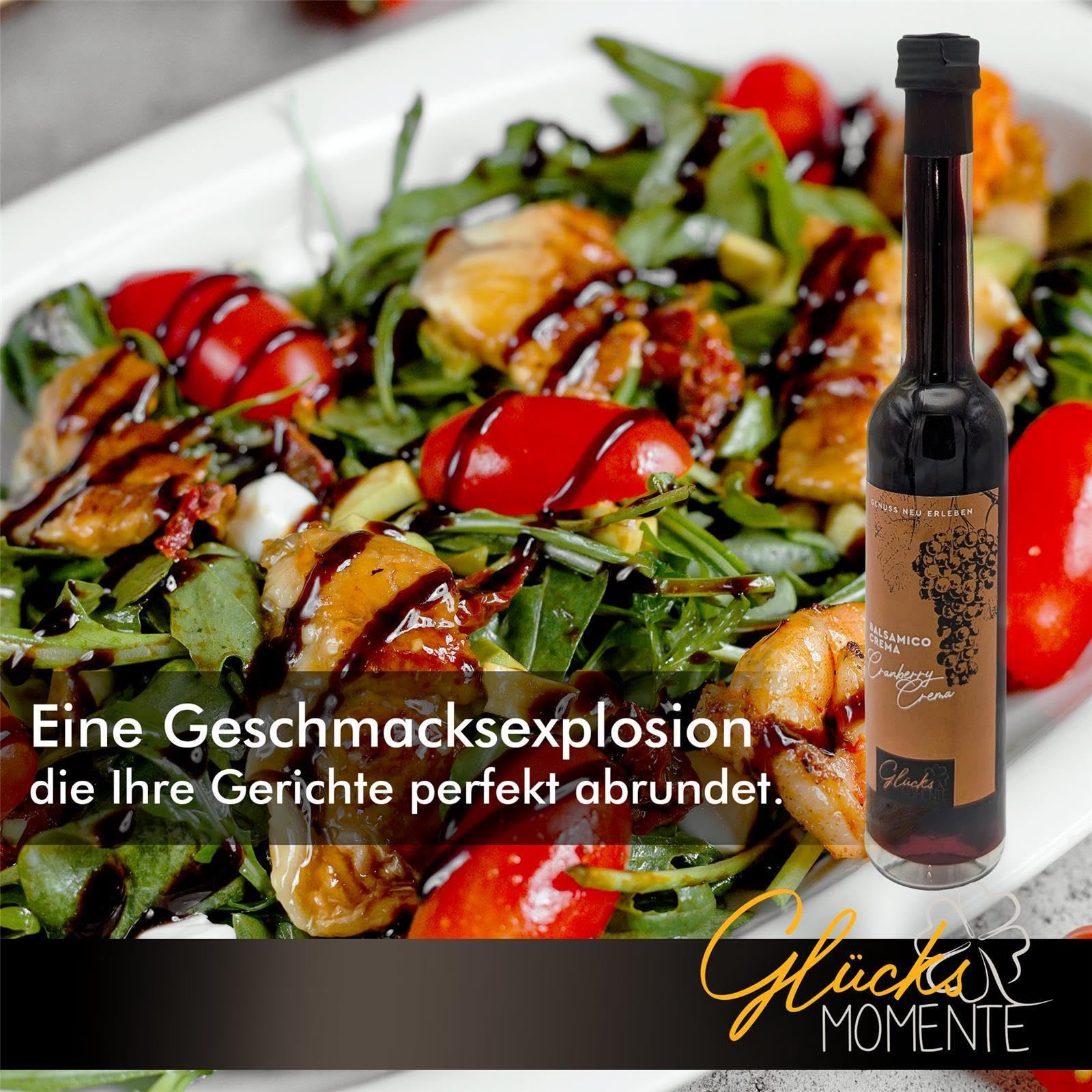Glücks Momente Berry Mix 3er Set je 100ml - Blaubeer Crema, Cranberry Crema, Himbeer Aperitif - Balsamico Crema Frucht Essigzubereitung mit 3% Säure