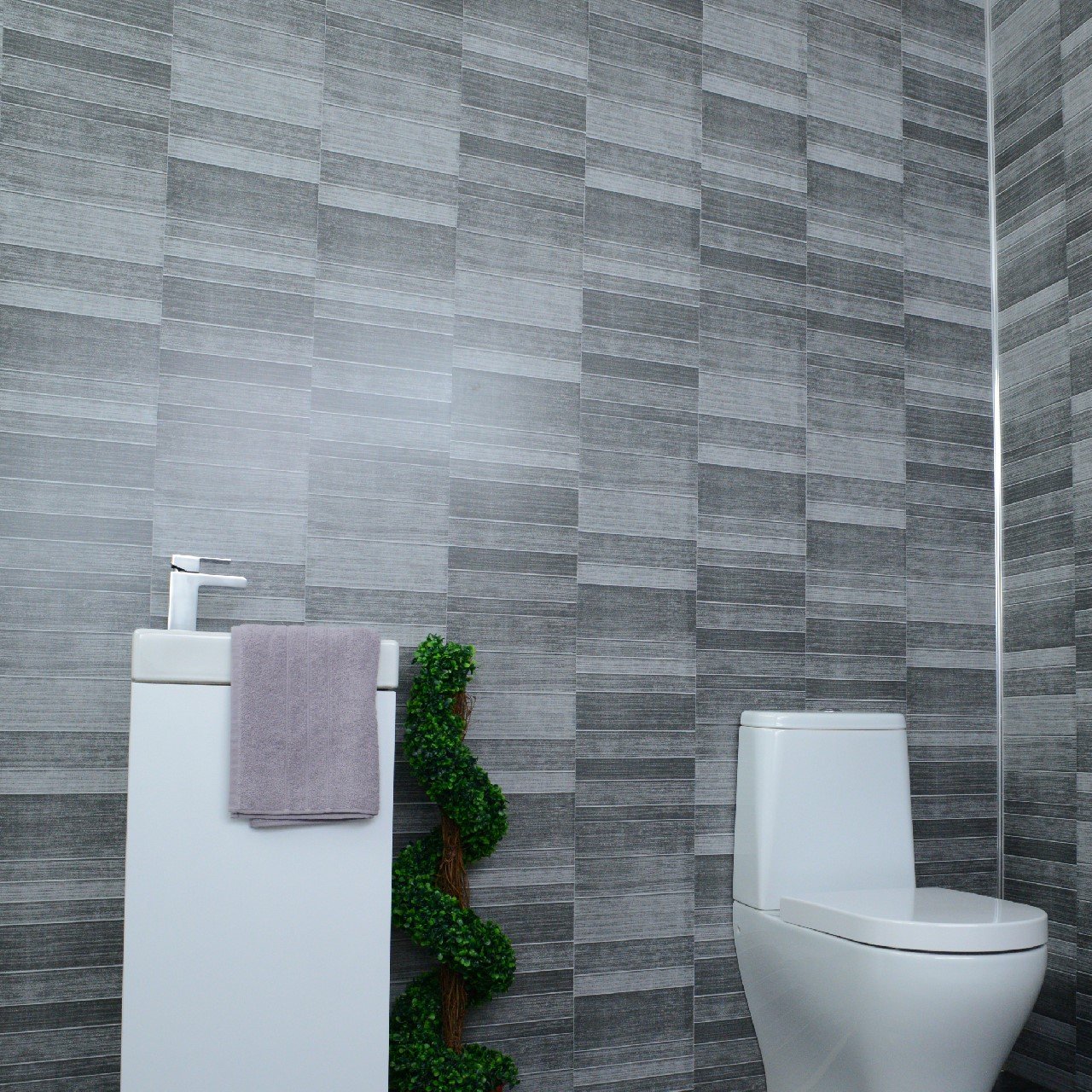 Buy Claddtech Dark grey bathroom wall panels splashbacks small tile