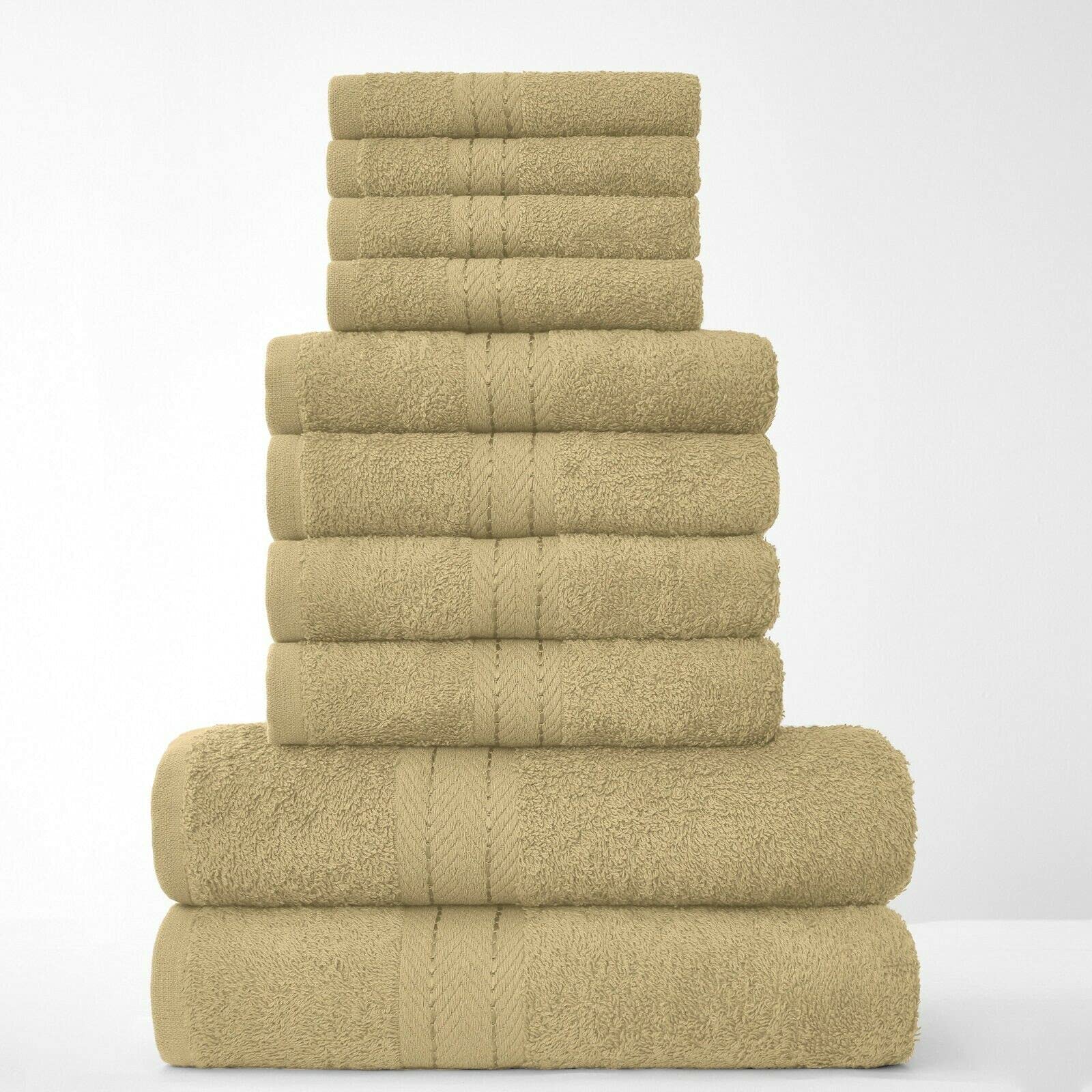 10 Pieces Towel Bale Sets 100% Pure Egyptian Cotton Premium Hotel Quality Towels Bale Set 500 GSM Super Soft Extra Absorbent 4 Face 4 Hand 2 Bath Towels Sets Bathroom Accessories (Mocha) โ image 1