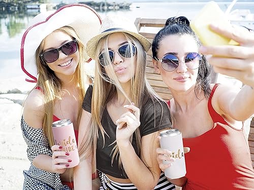 Vista 3 de Prazoli - Enfriadores de latas de despedida de soltera, delgado (12), regalos y decoraciones para fiestas de novia, accesorios