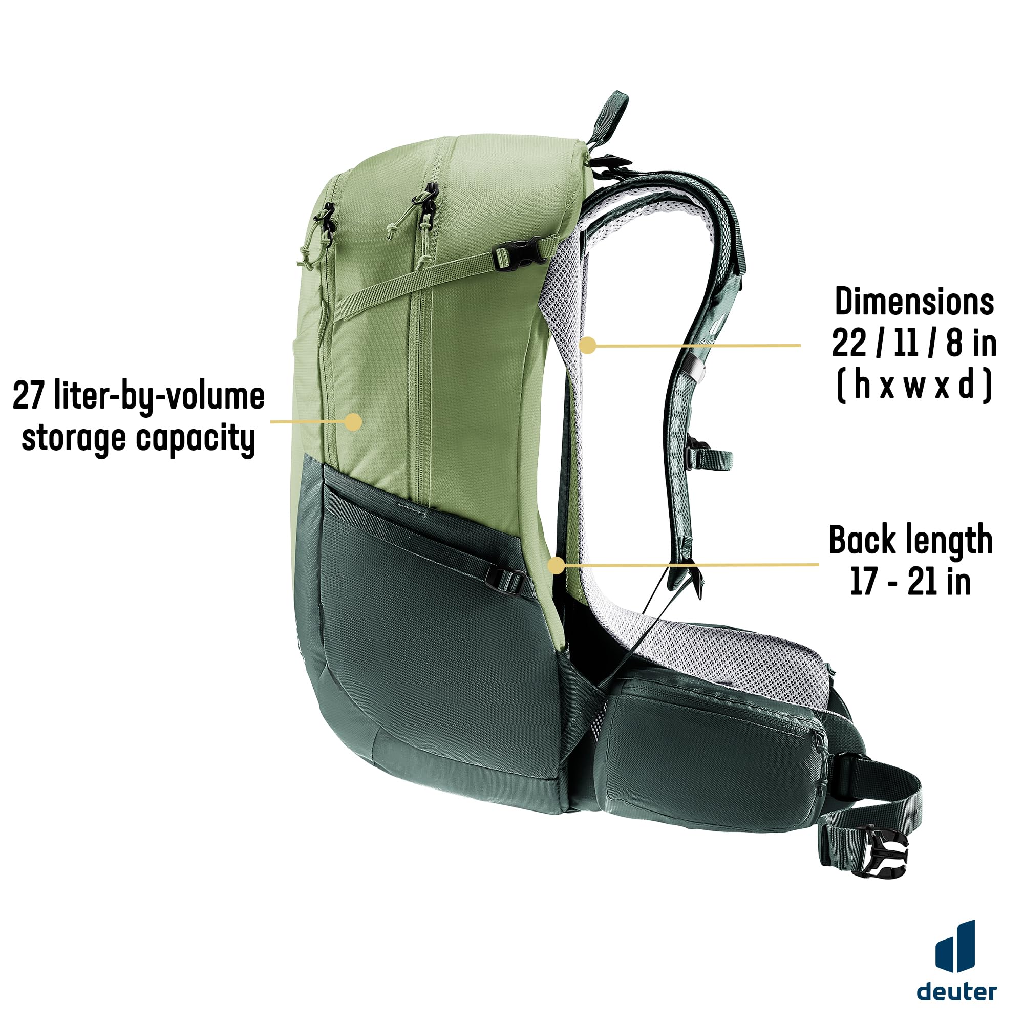 Deuter Plecak turystyczny Futura 27 męski (1 sztuk), Grove-ivy, 27L, Minimalistyczny