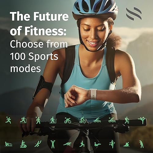 Miniatura 4 de SLIDE Reloj inteligente de fitness, Bluetooth 5.3 habilitado para Alexa, pantalla HD grande de 1.95 pulgadas, IP68 impermeable, 100 modos de