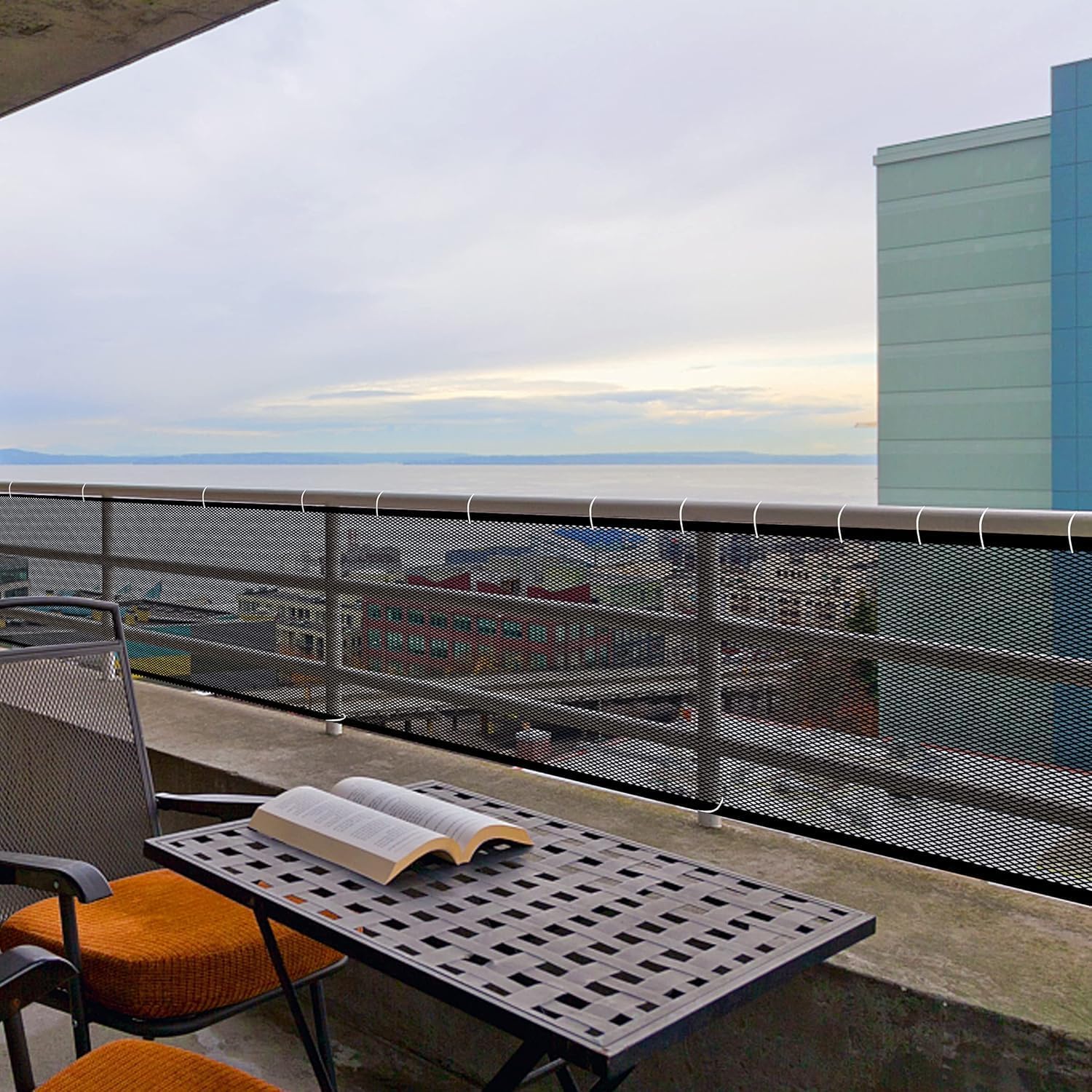 JIFTOK Baby Gate for Stairs, Banister Guard for Kids, Pets, Toys, 26.2ft L x 2.66 ft H, Mesh Netting Safety Net for Balcony Rail Stair, Stairway Net Baby Safety Products for Indoor & Outdoor (Black)