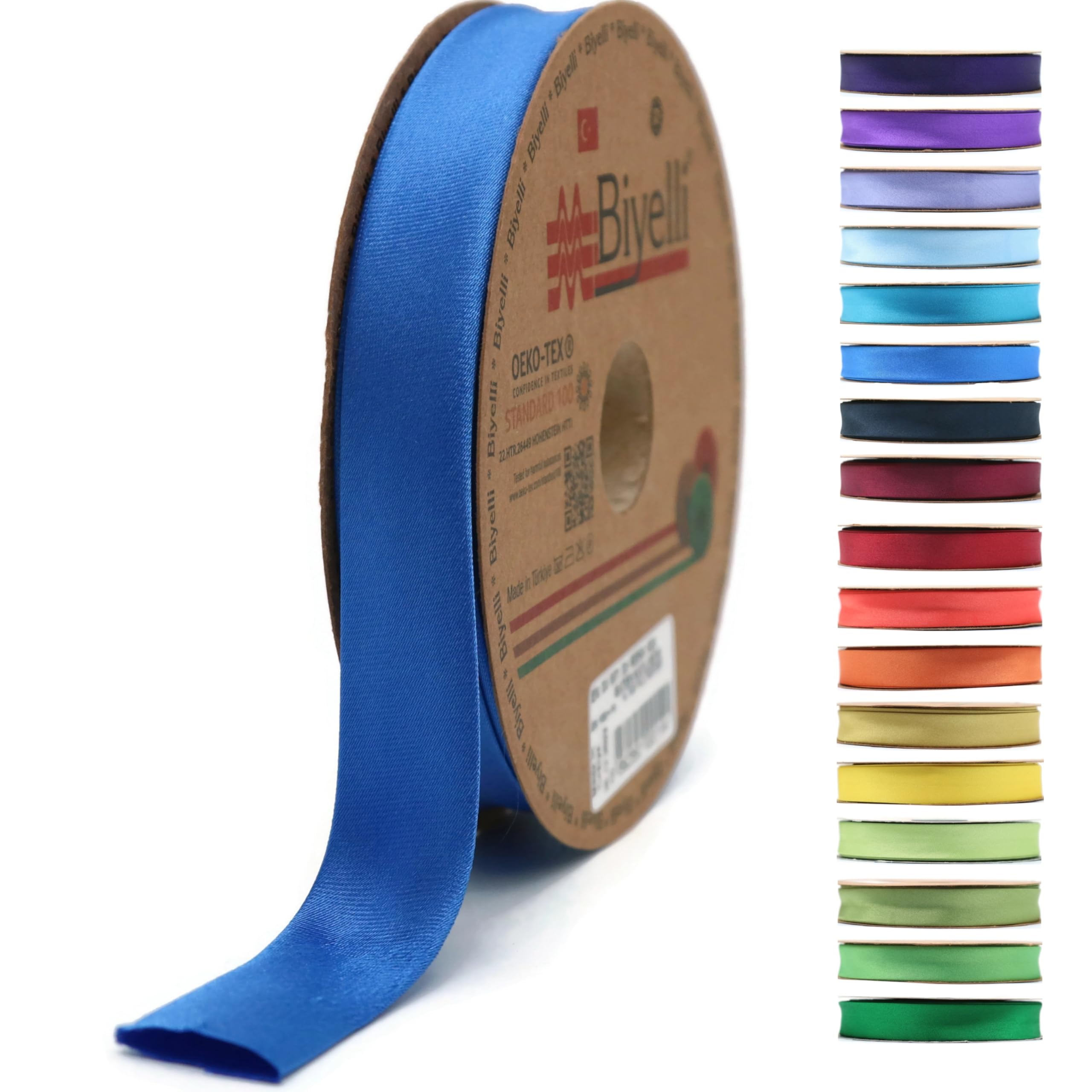 Fold Satin Bias Tape - 99+ Colors - 3/4 Inches Wide - 27 Yards - Fold Satin Binding Bias Ribbon Fabric Piping Bias Binding Tape for Sewing Clothing Navy Blue DIY BYS20