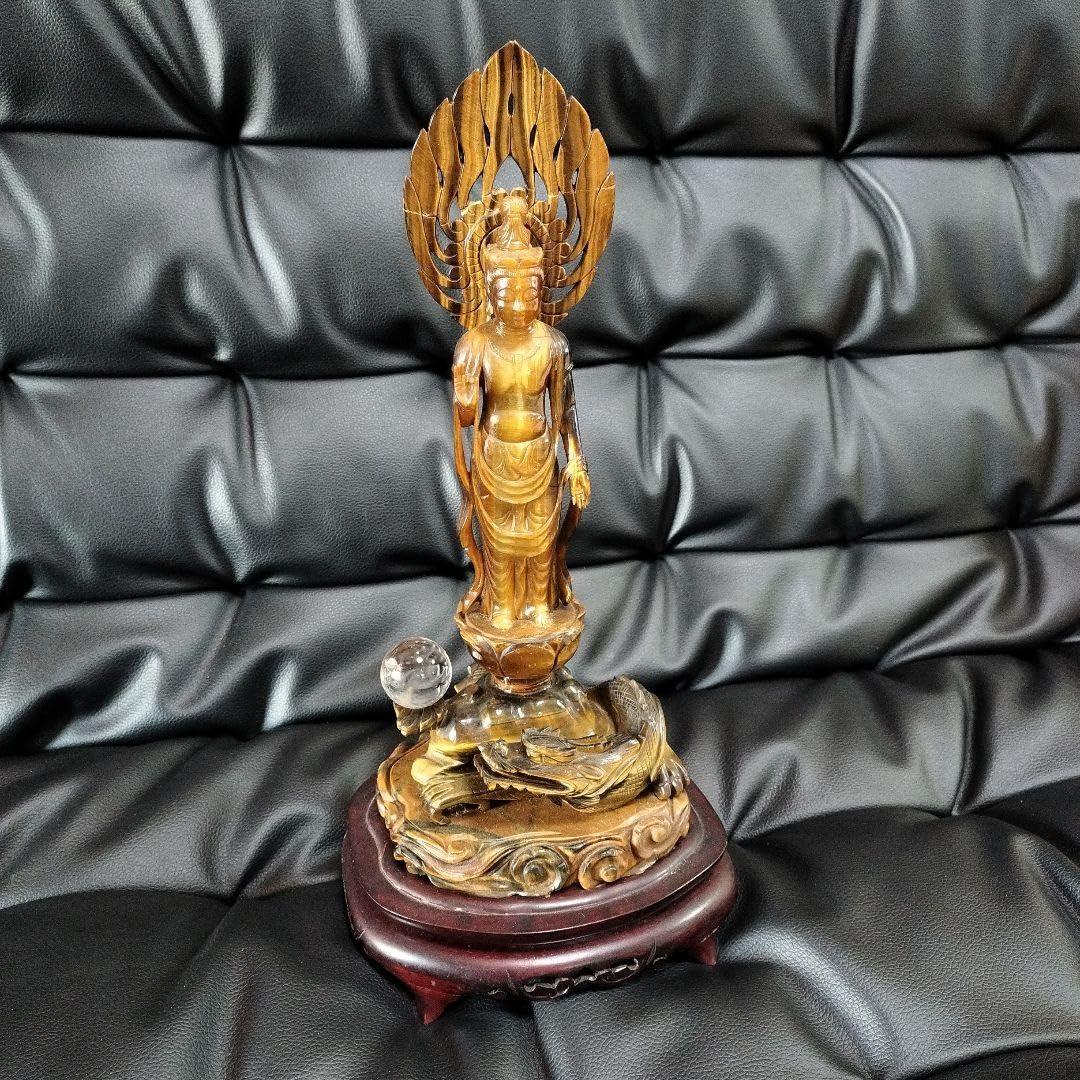 Amazon.co.jp: 仏像 虎目石 タイガーアイ パワーストーン 仏教美術  