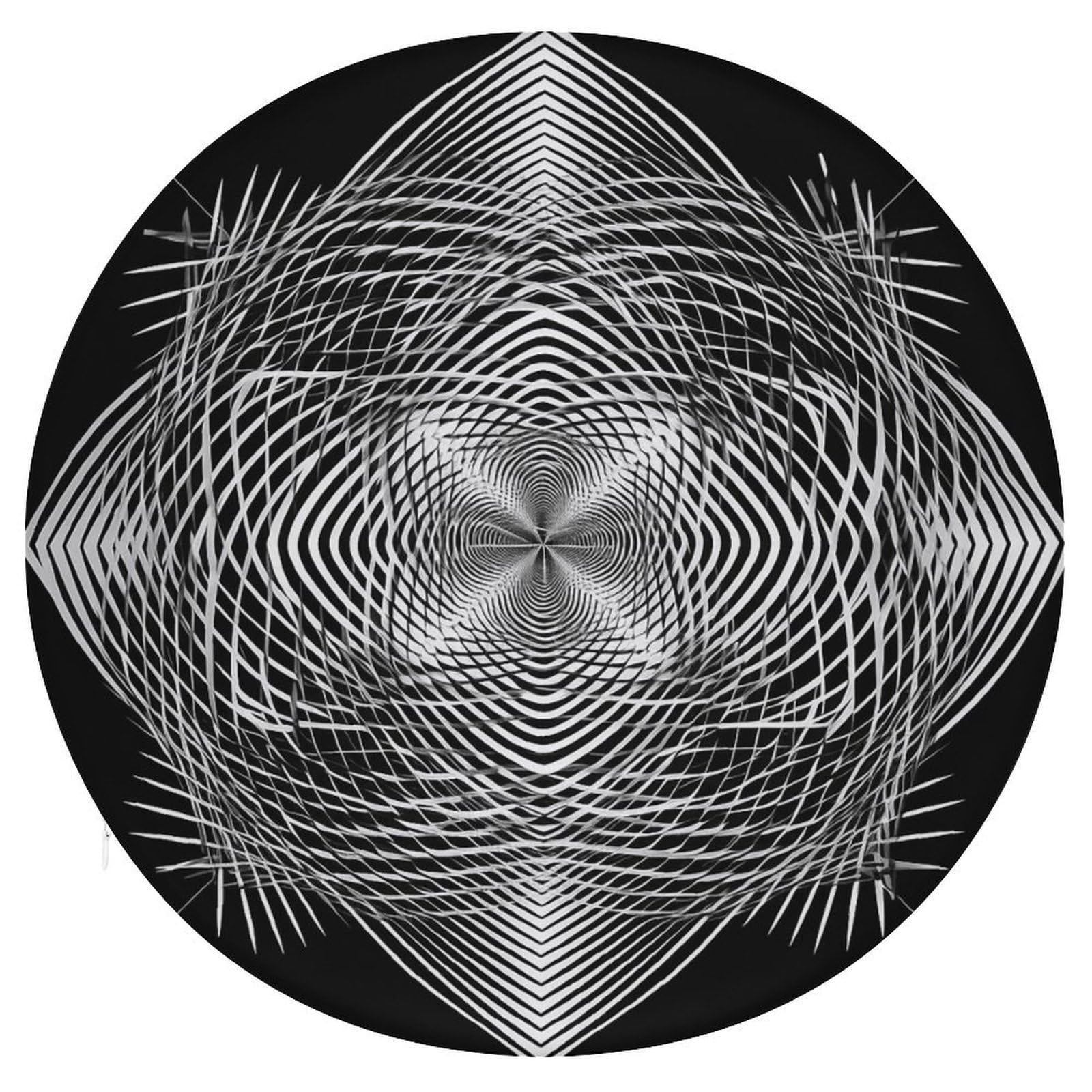 Wsoihfec Style Black And White Geometric Shape Art Seat Cushion Round Chair Pad