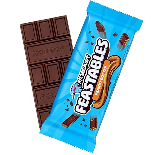 Miniatura 2 de New Feastables Beast Bar - Barra de chocolate con leche con mantequilla de maní, chocolate con leche y almendras, chocolate con leche (3 barras)