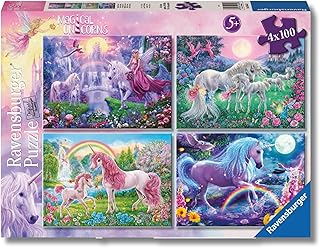 Comprar Ravensburger - Puzzles Unicornios Mágicos Pack De 4 | Puzzle 5 Años O Más | Regalo Niño 5 Años O Más De 100 Piezas Cada Uno | Rompecabezas Niños De 36 X 26 Cm Puzzle The Forest Stewardship Council