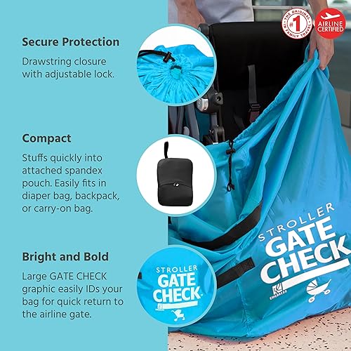 Miniatura 2 de J.L. Childress Gate Check - Bolsa de viaje para cochecito individual y doble, color azul neón