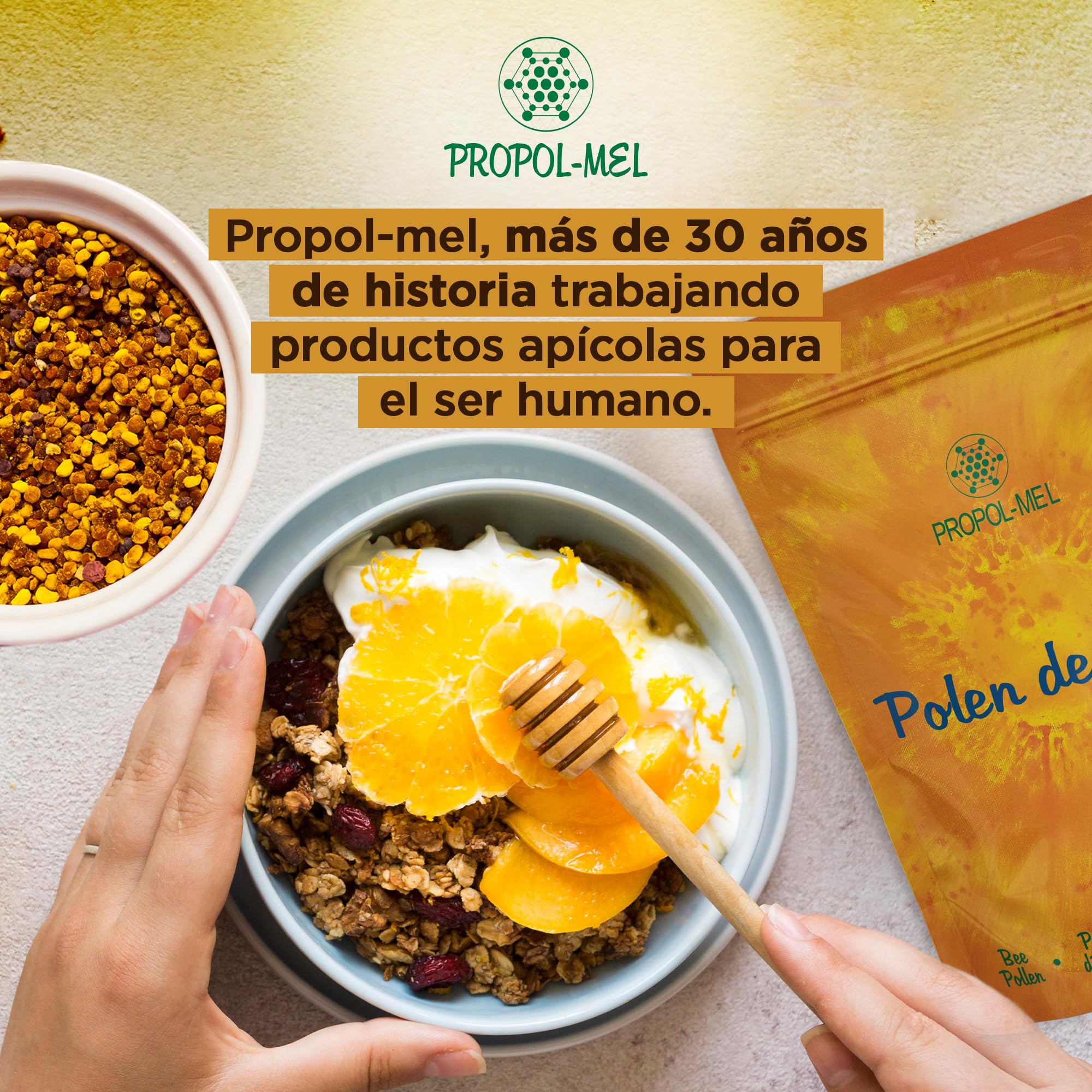 1 kg - Polen (U.E.) 100% natural. Polen de abeja libre de residuos. Polen fuente de proteinas, aminoácidos, lípidos, vitaminas y minerales.