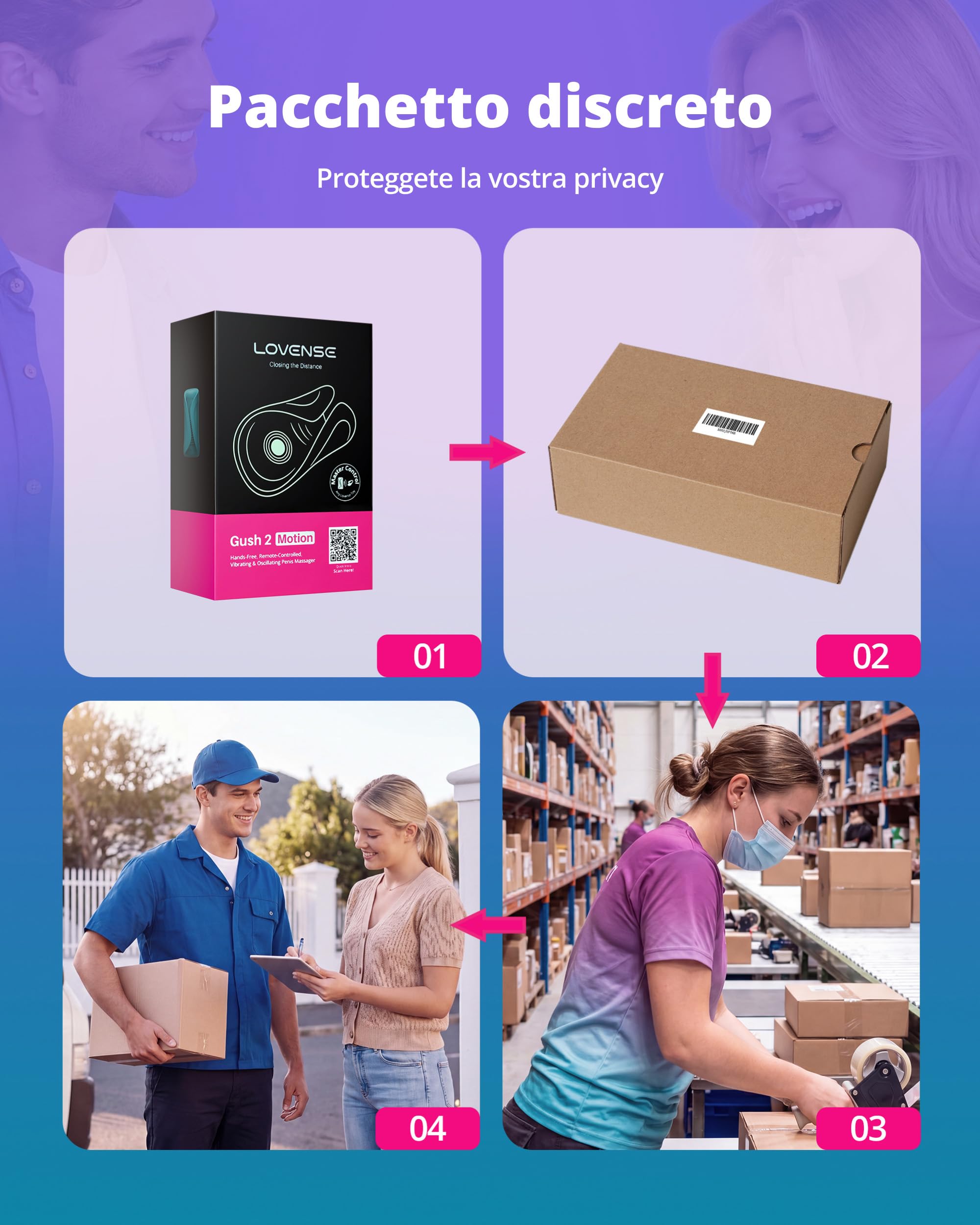 LOVENSE Gush 2 Motion Masturbatore Uomo, Anello Vibrante con App | Masturbatore maschile automatico e vibratore per uomo, oscillazione al movimento, stimolo del frenulo, app, senza mani, IPX7