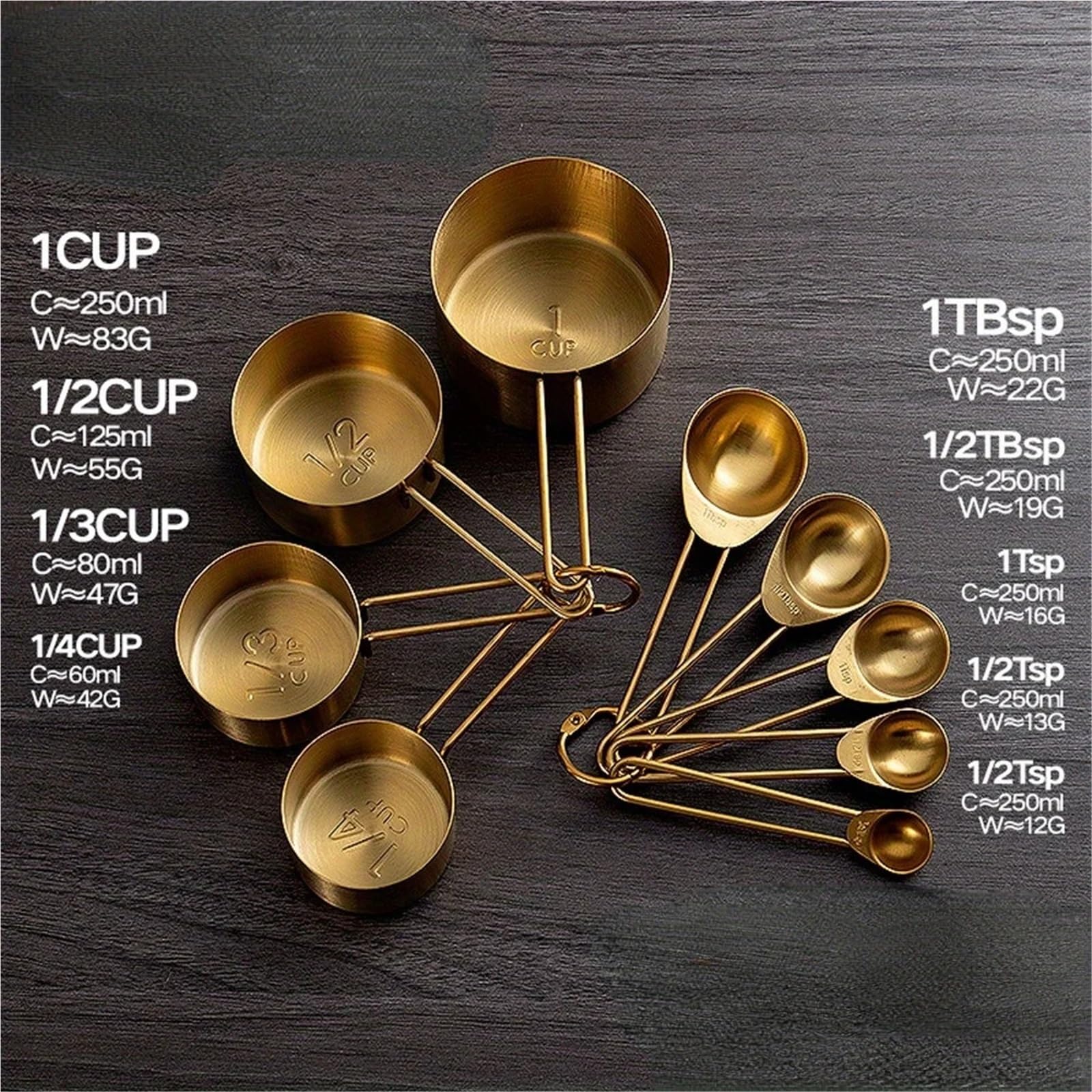9 cucharas medidoras for té y café, utensilios multifuncionales de acero inoxidable for cocinar hornear, suministros cocina para Medir Líquidos y Sólidos