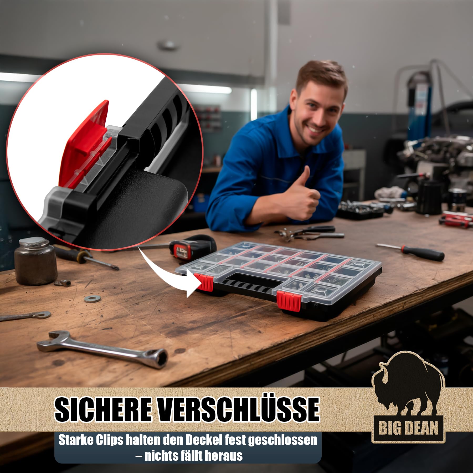 10 Stück XL Sortierbox Sortimentskasten mit flexibler Einteilung MADE IN EUROPE